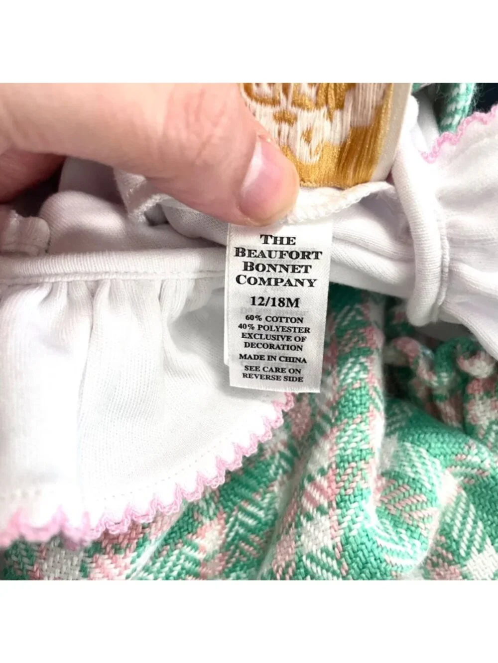 NWOT The Beaufort Bonnet Company Brooksy Bubble in Putney Plaid 12-18M Preppy